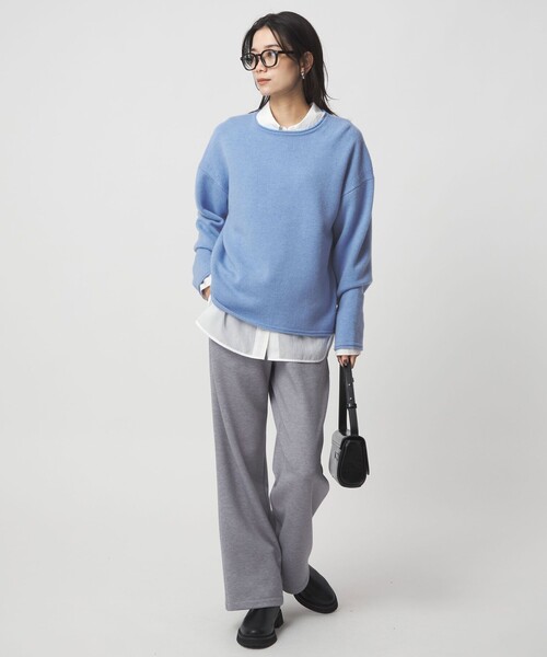 green label relaxing（グリーンレーベルリラクシング）の「SERENITY ボートネック プルオーバー ニット（ニット/セーター・レディース・ライトブルー/グレー/ナチュラル/ダークブラウン・FREE）」の9枚目の写真