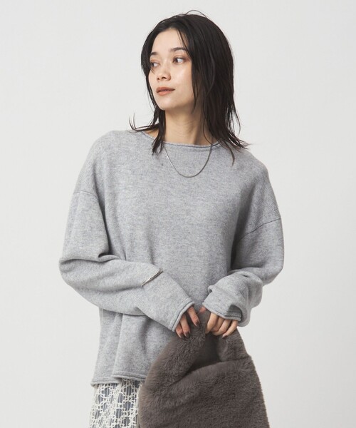 green label relaxing（グリーンレーベルリラクシング）の「SERENITY ボートネック プルオーバー ニット（ニット/セーター・レディース・ライトブルー/グレー/ナチュラル/ダークブラウン・FREE）」の10枚目の写真