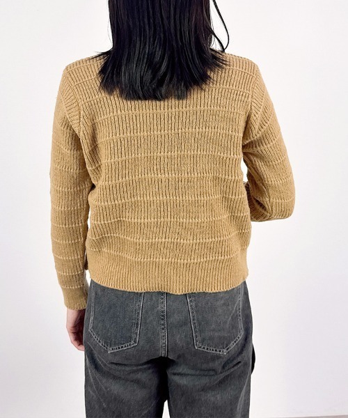 CLOTHY(クロシィ)の「【上品パールで華やぐ◎着回し力抜群の大人カーデ】モダンリブカラーカーディガン(カーディガン/ボレロ・レディース・オフホワイト/ローズ/ベージュ/ミント・FREE)」の15枚目の写真