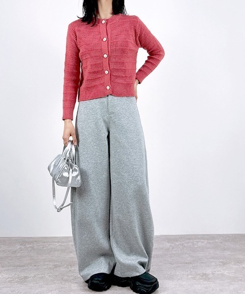 CLOTHY(クロシィ)の「【上品パールで華やぐ◎着回し力抜群の大人カーデ】モダンリブカラーカーディガン(カーディガン/ボレロ・レディース・オフホワイト/ローズ/ベージュ/ミント・FREE)」の21枚目の写真