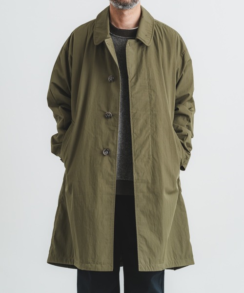コットンナイロンツイルステンカラーコート（ステンカラーコート