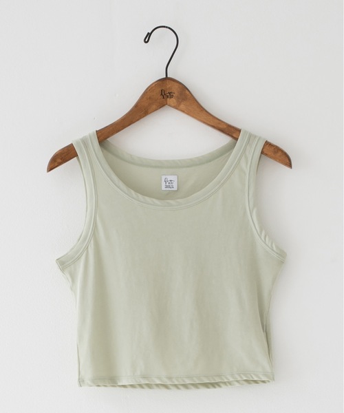 RYU(リュー)の「high twist jersey sleeve-less top(タンクトップ・レディース・ミント/ブラック・FREE)」の1枚目の写真