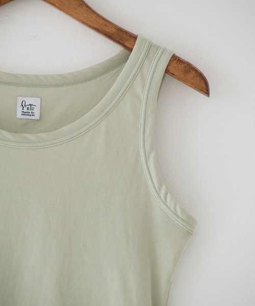 RYU(リュー)の「high twist jersey sleeve-less top(タンクトップ・レディース・ミント/ブラック・FREE)」の4枚目の写真