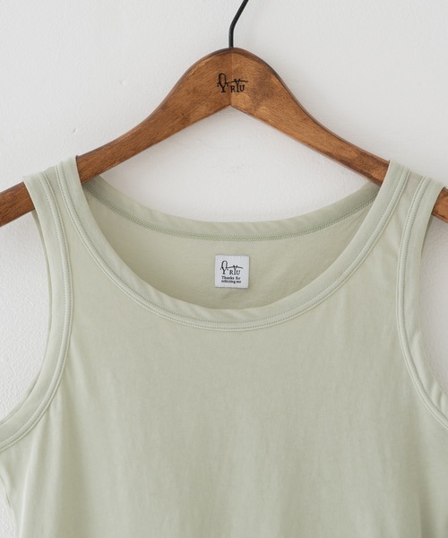 RYU(リュー)の「high twist jersey sleeve-less top(タンクトップ・レディース・ミント/ブラック・FREE)」の5枚目の写真
