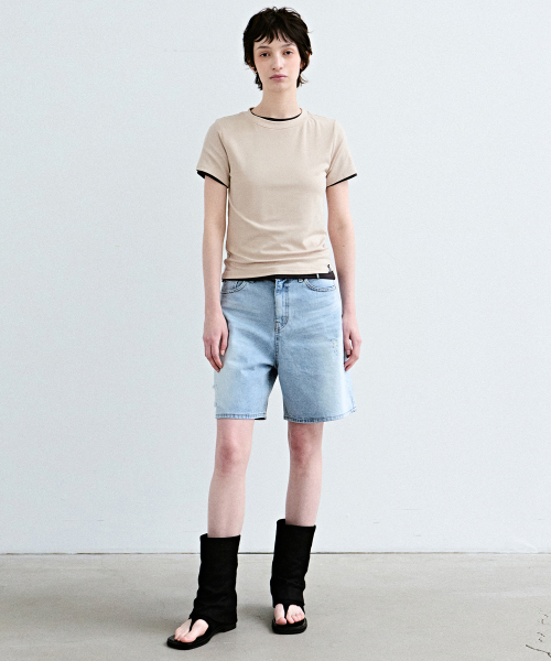 NICK&NICOLE(ニックアンドニコール)の「MINIMAL MODERN HALF TOP_BEIGE(Tシャツ/カットソー・レディース・その他・FREE/MEDIUM/LARGE)」の4枚目の写真