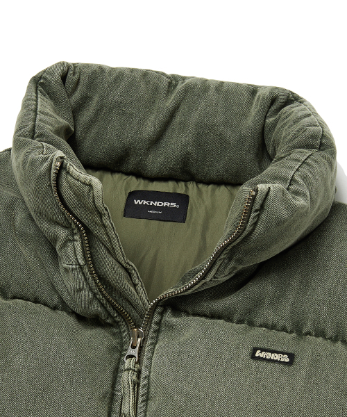 セール】DENIM PUFFER JK (OLIVE)（ダウンジャケット/コート）｜WKNDRS