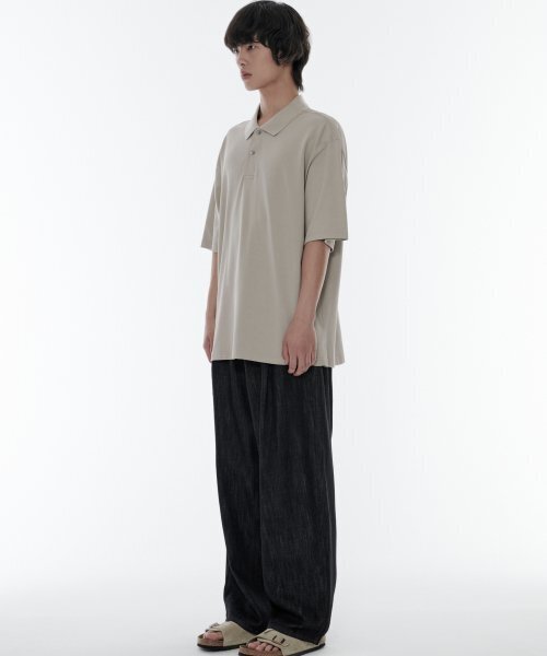 MUSINSA STANDARD（ムシンサスタンダード）の「リネンライクセミバルーンデニムパンツ[ローブラック]（デニムパンツ・メンズ・その他・40/38/42/36/34/32/30/31/33/26/27/28/29）」の3枚目の写真