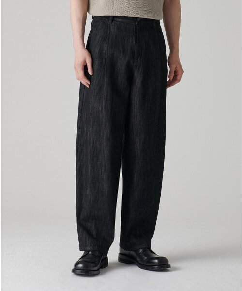 MUSINSA STANDARD（ムシンサスタンダード）の「リネンライクセミバルーンデニムパンツ[ローブラック]（デニムパンツ・メンズ・その他・40/38/42/36/34/32/30/31/33/26/27/28/29）」の5枚目の写真