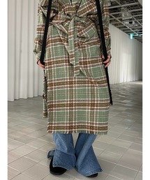 CHECK WRAP SKIRT