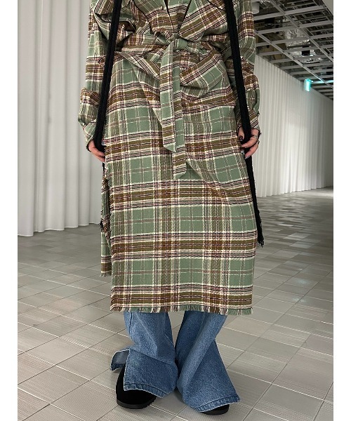 ELCHELE(エルチェレ)の「CHECK WRAP SKIRT(スカート・レディース・ブラウン/グリーン/ブルー・FREE)」の2枚目の写真