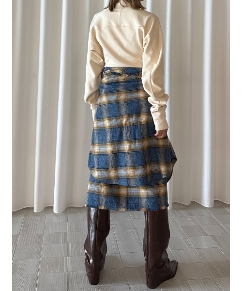 ELCHELE(エルチェレ)の「CHECK WRAP SKIRT(スカート・レディース・ブラウン/グリーン/ブルー・FREE)」の13枚目の写真