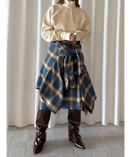 ELCHELE(エルチェレ)の「CHECK WRAP SKIRT(スカート・レディース・ブラウン/グリーン/ブルー・FREE)」の14枚目の写真
