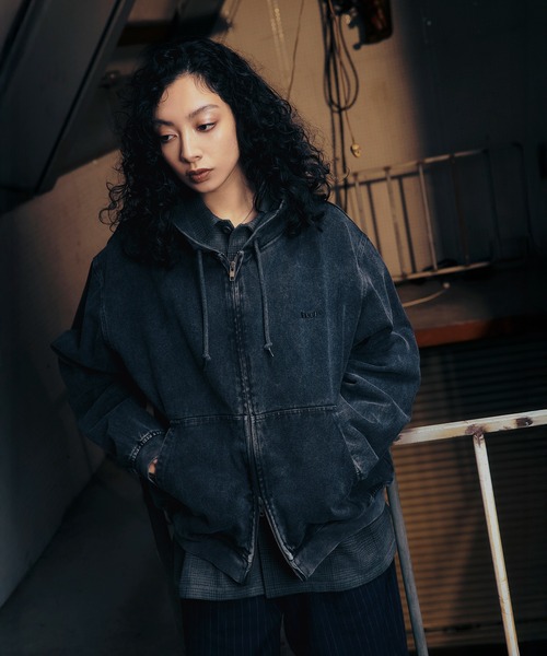 HUF（ハフ）の「HUF eightynine WASHED FULL ZIP HOODIE（パーカー・メンズ・ブラック/パープル/オリーブ/グレー系その他・M/L/S/XL）」の2枚目の写真