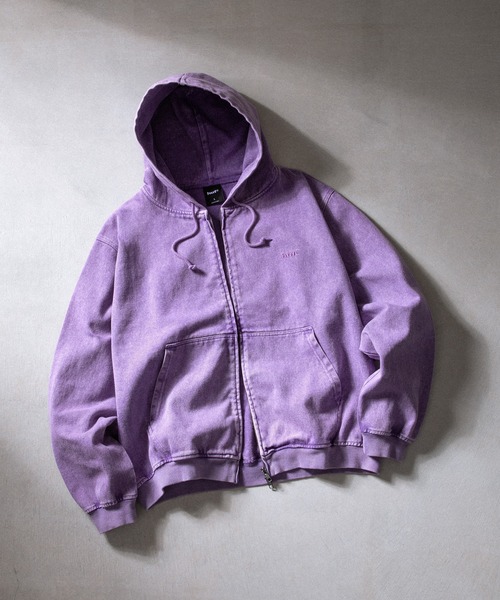 トップス HUF eightynineFULL ZIP HOODIE LT LILAC L HUF eightynine WASHED FULL ZIP HOODIE（パーカー）｜HUF（ハフ）の