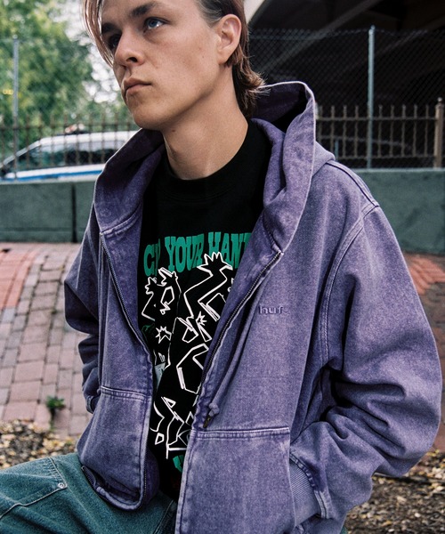 HUF（ハフ）の「HUF eightynine WASHED FULL ZIP HOODIE（パーカー・メンズ・ブラック/パープル/オリーブ/グレー系その他・M/L/S/XL）」の22枚目の写真