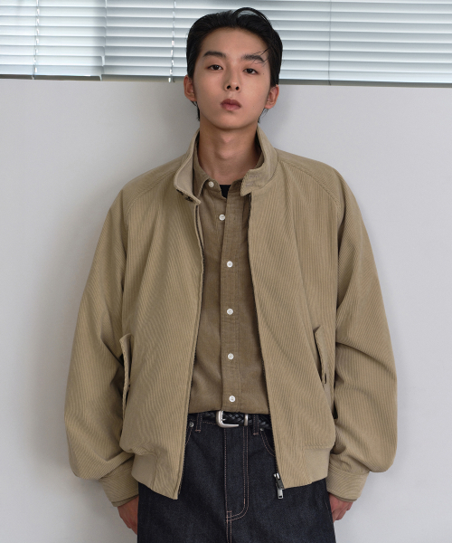 8W コーデュロイハリントンジャケット [ベージュ]（MA-1）｜MUSINSA