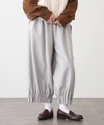 ubasoku | ubasoku ウール混裾ﾋﾟﾝﾀｯｸﾜｲﾄﾞｼﾙｴｯﾄﾊﾟﾝﾂ(その他パンツ)