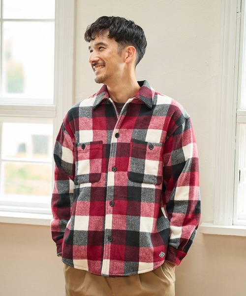 FOUND GOOD（ファウンドグッド）の「CPOチェックシャツ（シャツ/ブラウス・メンズ・レッド系/グレー系5・S/M/L/XL）」の6枚目の写真