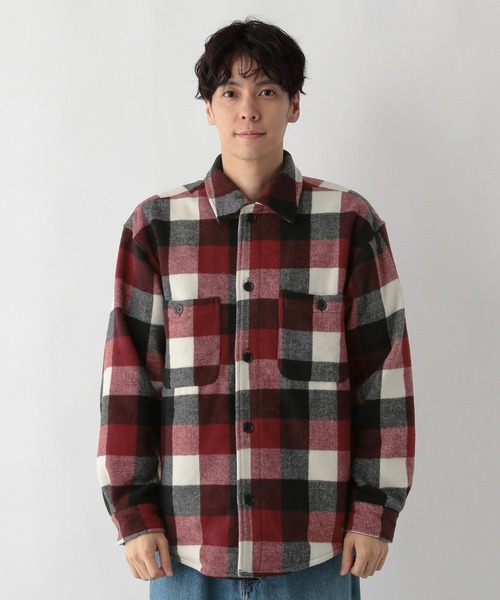 FOUND GOOD（ファウンドグッド）の「CPOチェックシャツ（シャツ/ブラウス・メンズ・レッド系/グレー系5・S/M/L/XL）」の12枚目の写真