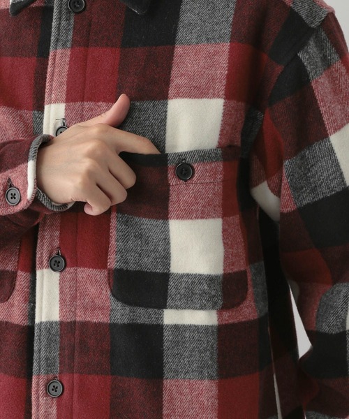 FOUND GOOD（ファウンドグッド）の「CPOチェックシャツ（シャツ/ブラウス・メンズ・レッド系/グレー系5・S/M/L/XL）」の18枚目の写真