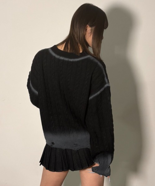 .KOM(ドットコム)の「A'GEM/9 × .kom 『.KOMZ/ドットケーオーエムゼット』 Y2Kロゴニット(ニット/セーター・レディース・ホワイト/ブラック・FREE)」の16枚目の写真