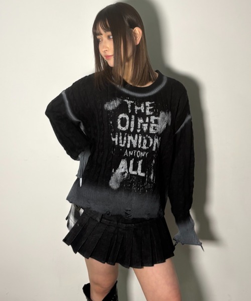 .KOM(ドットコム)の「A'GEM/9 × .kom 『.KOMZ/ドットケーオーエムゼット』 Y2Kロゴニット(ニット/セーター・レディース・ホワイト/ブラック・FREE)」の14枚目の写真
