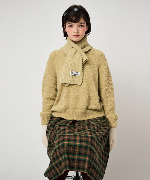 FUN FROM FUN(ファンフロムファン)の「FLUFFY KNIT PULLOVER, MOS GREEN(ニット/セーター・レディース・その他・OS)」の2枚目の写真