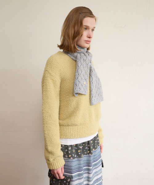 FUN FROM FUN(ファンフロムファン)の「FLUFFY KNIT PULLOVER, MOS GREEN(ニット/セーター・レディース・その他・OS)」の4枚目の写真