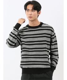 TAKA-Q（タカキュー）の「【ウォッシャブル ストレッチ】タカキュー 配色ボーダー クルーニット（ニット/セーター）」