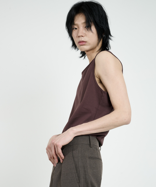 DUSTYWHITE(ダスティーホワイト)の「ブラウンコットンスリーブレストップ(Tシャツ/カットソー・メンズ・その他・LARGE/MEDIUM)」の3枚目の写真