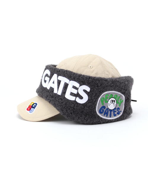 PEARLY GATES(パーリーゲイツ)の「キルティング2WAY CAP(キャップ・メンズ・ベージュ/ネイビー・FREE)」の4枚目の写真