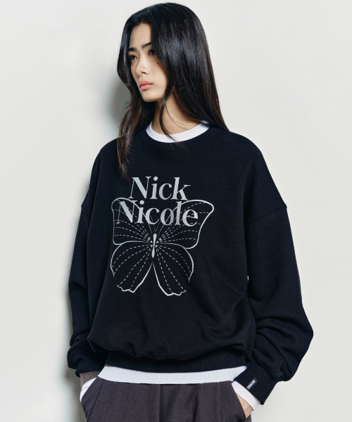 NICK&NICOLE(ニックアンドニコール)の「BUTTERFLY SIGNATURE SWEATSHIRT_BLACK SILVER(スウェット・レディース・その他・FREE)」の3枚目の写真