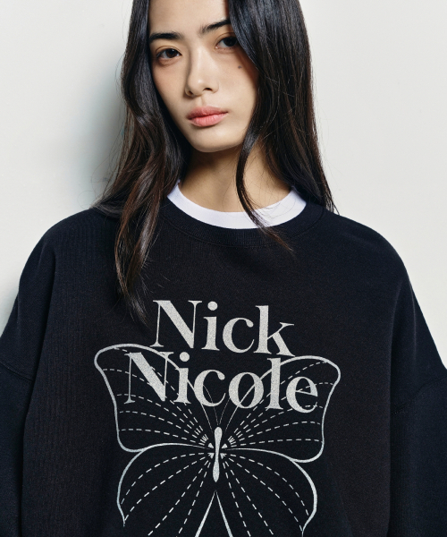 NICK&NICOLE(ニックアンドニコール)の「BUTTERFLY SIGNATURE SWEATSHIRT_BLACK SILVER(スウェット・レディース・その他・FREE)」の4枚目の写真