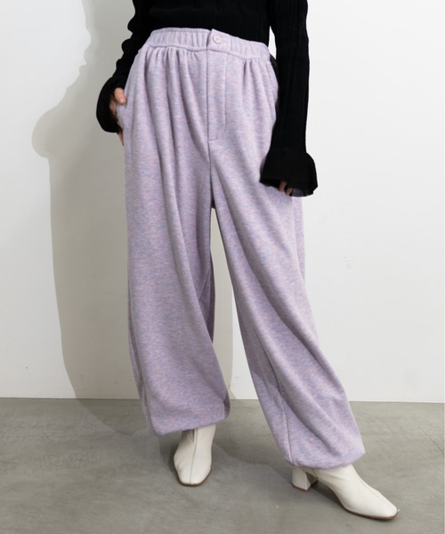 MIDVEIN(ミッドヴェイン)の「Sweat gather pants(スウェットパンツ・レディース・チャコールグレー/スミクロ/ピンク/ライトグレー・FREE)」の4枚目の写真