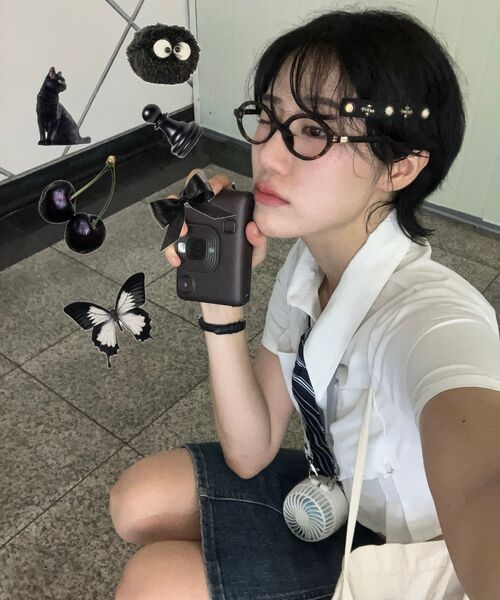 KOLEAT（コレット）の「ウィメンズ クロップスリム半袖シャツ [ホワイト] クロップT半袖Tシャツ（シャツ/ブラウス・レディース・ホワイト・FREE）」の17枚目の写真