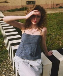 Linen Sleeveless Blouse, Blue