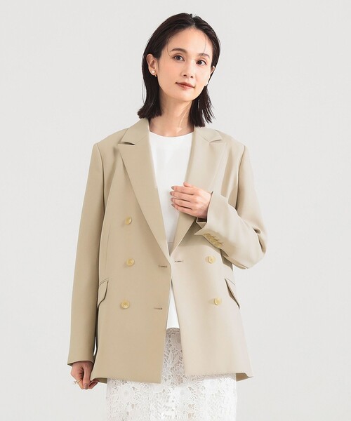 Demi-Luxe BEAMS（デミルクス ビームス）の「【セレモニー・フォーマル】ソフト ボクシー ジャケット＊（テーラードジャケット・レディース・ベージュ/ネイビー・36/38）」の2枚目の写真