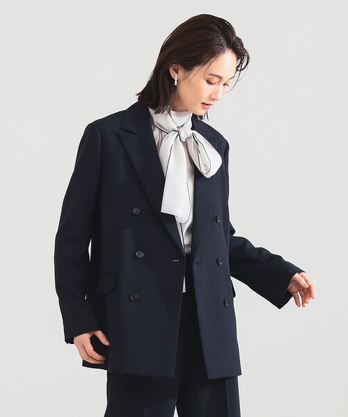 Demi-Luxe BEAMS（デミルクス ビームス）の「【セレモニー・フォーマル】ソフト ボクシー ジャケット＊（テーラードジャケット・レディース・ベージュ/ネイビー・36/38）」の3枚目の写真