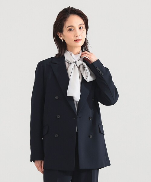 Demi-Luxe BEAMS（デミルクス ビームス）の「【セレモニー・フォーマル】ソフト ボクシー ジャケット＊（テーラードジャケット・レディース・ベージュ/ネイビー・36/38）」の4枚目の写真