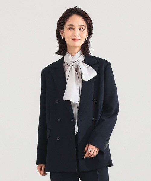 Demi-Luxe BEAMS（デミルクス ビームス）の「【セレモニー・フォーマル】ソフト ボクシー ジャケット＊（テーラードジャケット・レディース・ベージュ/ネイビー・36/38）」の5枚目の写真