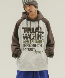 CAMEL WORK（キャメルワーク）の「トライアルマシン ラグランフードTシャツ（アッシュグレー）（パーカー）」