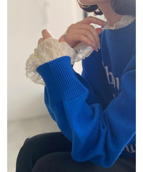 Samansa Mos2 blue(サマンサモスモスブルー)の「衿袖チュールハイネックプルオーバー(Tシャツ/カットソー・レディース・チャコールグレー/オフホワイト/キナリ・F)」の17枚目の写真