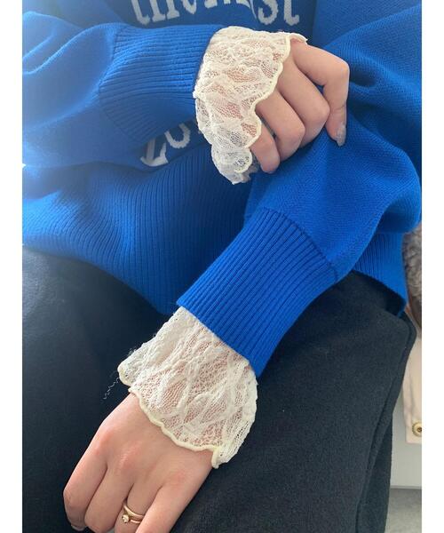Samansa Mos2 blue(サマンサモスモスブルー)の「衿袖チュールハイネックプルオーバー(Tシャツ/カットソー・レディース・チャコールグレー/オフホワイト/キナリ・F)」の18枚目の写真