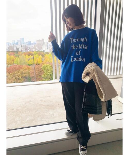 Samansa Mos2 blue(サマンサモスモスブルー)の「衿袖チュールハイネックプルオーバー(Tシャツ/カットソー・レディース・チャコールグレー/オフホワイト/キナリ・F)」の22枚目の写真