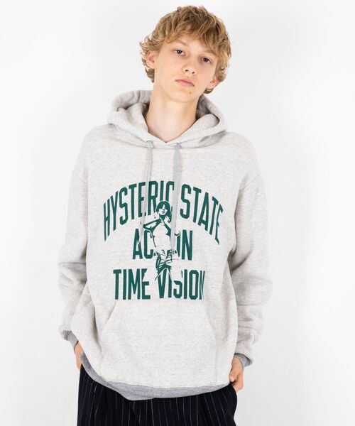 HYSTERIC GLAMOUR（ヒステリックグラマー）の「ACTION TIME VISION パーカー（パーカー・メンズ・ブラック/トップグレー/ブルー・X-LARGE/LARGE/MEDIUM/SMALL）」の6枚目の写真