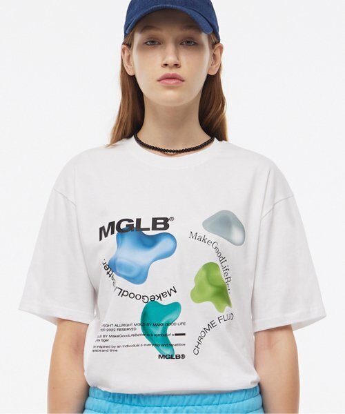 MATCHGLOBE（マッチグローブ）の「フルイドグラフィックボックスTシャツ（ホワイト）（Tシャツ/カットソー・レディース・その他・FREE）」の4枚目の写真