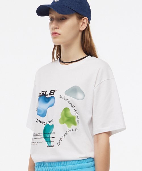 MATCHGLOBE（マッチグローブ）の「フルイドグラフィックボックスTシャツ（ホワイト）（Tシャツ/カットソー・レディース・その他・FREE）」の5枚目の写真