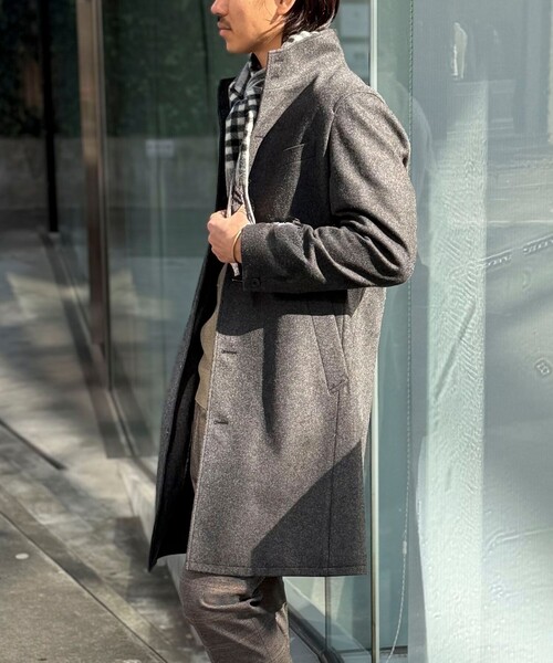 セール】《ビジカジ対応》カシミヤ混 スタンドカラーコート（ダッフル