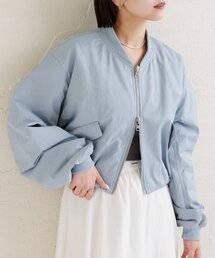 サテンショートブルゾン