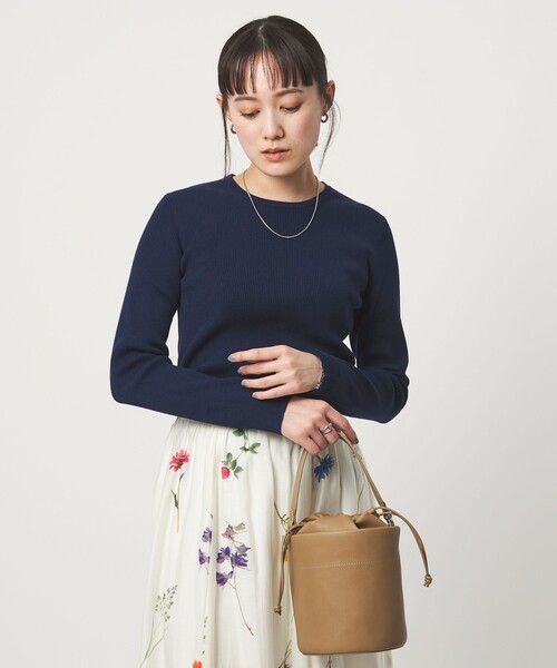 green label relaxing（グリーンレーベルリラクシング）の「＜1_OF MINE＞リブ クルーネック プルオーバー ニット ウォッシャブル（ニット/セーター・レディース・ネイビー/ライトピンク/ホワイト/その他1・FREE）」の3枚目の写真